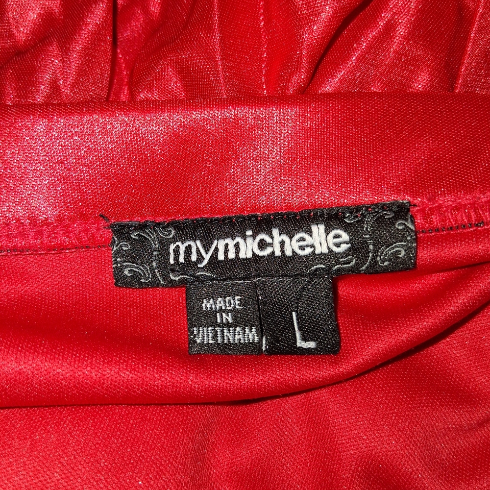 My Michelle Women Size L Red Maxi Dress with Black Straps - Picture 2 of 16